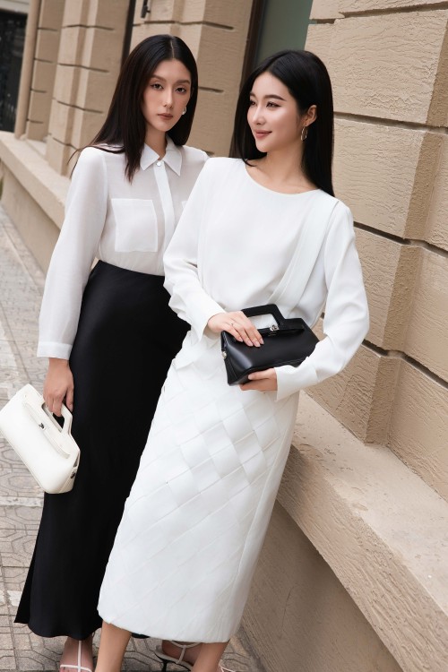Sixdo White Silk Blouse